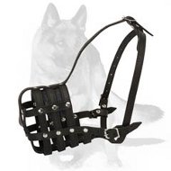 German Shepherd Leather Muzzle with Padding German Shepherd Leather Muzzle with Padding