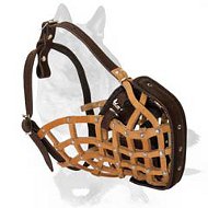 Leather Basket Dog Muzzle for Agitation Training of German Shepherd Leather Basket Dog Muzzle for Agitation Training of German Shepherd