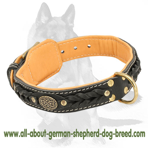 Handmade leather collar , Dog collar handmade , Luxury leather dog collar